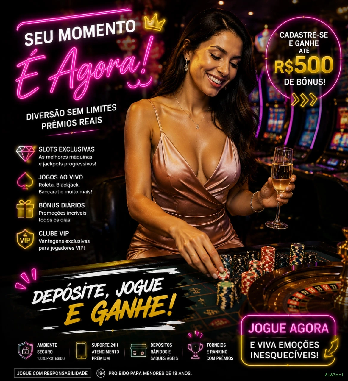 Imagem promocional da 8183brl mostrando a plataforma e suas vantagens
